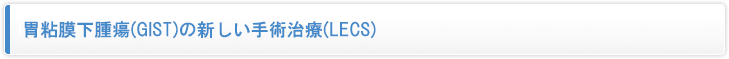 胃粘膜下腫瘍(GIST)の新しい手術治療(LECS)