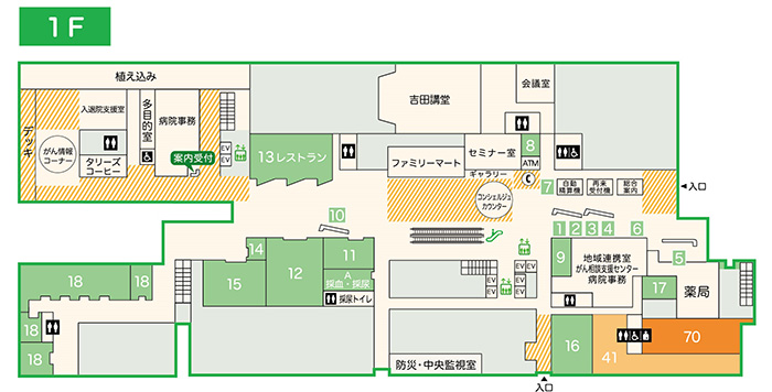 1F 受付・一般外来・各種院内施設