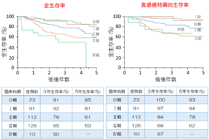 図2.食道切除後の生存率